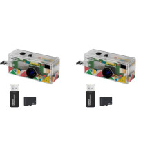 2X G6 Thumb Camera 0.96Inch Action Retro Keychain Camera with 32G Card 1080P Very Small Camcorder Video Recorder