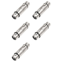 5X XLR Female to Female Adapter XLR 3 Pin to 3 Pin Microphone Adapter Audio Microphone Adapter Connector