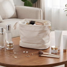 Double Tier Large Travel Makeup Bag