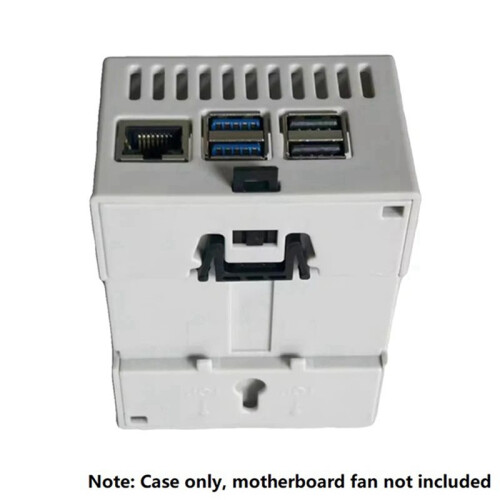 2X för Raspberry Pi 5 Case DIN Rail Shell ABS Large Inner Space Clear Top Windows Elbox för RPi 5 Pi 5 2