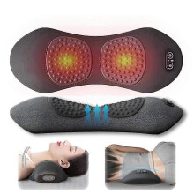 Premium 3 in 1 Back Neck Massager with Soothing Heat Therapy, Ergonomic Spine Curve Support, Relieves Sciatica & Muscle Tension, Black