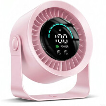 Nieuwe roze oplaadbare hogesnelheidsventilator met turbocirculatie, stille mini-bureauventilator voor wandmontage, geschikt voor thuis,