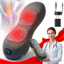 (Light Gray) Triple Fusion Back Massager with Stretching, Vibration and Heat, 3-in-1 Electric Lumbar Pillow