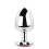 Toosh Heart Shaped Silver Butt Plug with Red Stone Large 1