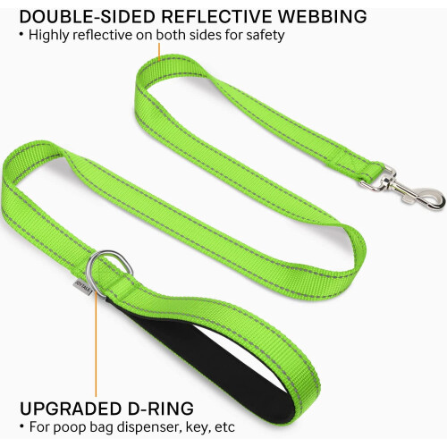 Reflective Dog Leash Nylon Padded Handle 5 FT 2