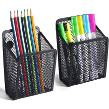 Magnetic Pencil Holder Mesh Basket 2PCS Black