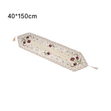 Table Runner Floral Embroidery Pink 40x150 cm