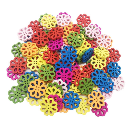 Mixed Color Buttons 4-Hole for Sewing 200 pcs 1