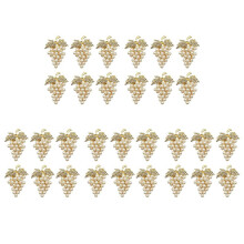 Trauben Serviettenringe Set Von 30, mit Glitzernden Diamantimitationen und Perlen Inlay Legierung Servietten Ringhalter