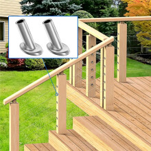 40Pack 30 Degree 3/16In Angle Beveled Protector Sleeves, Wood Post Protector for 1/8In 5/32In 3/16In Stair Cable Railing