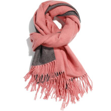 Écharpe Pashmina Réversible Unisexe Grande Douce et Chaude Rouge-Gris L — écharpe hiver, étole femme, snood chaud