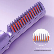 2 em 1 Sem Fio Profissional Alisador de Cabelo Modelador Pente Aquecimento RáPido íOn Negativo Alisamento Curling Ferramentas de Estilo-B