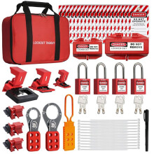 Lockout Tagout Kit, Electric Lockout Tagout Kit, 4-Nyckel Olika LotoSafety Hänglås, Haspar, Plug Lockout, Clamp
