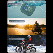 Sistema TPMS per Moto con 2 Sensori Esterni WI con Display LCD