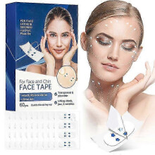 Face Lift Tape, Invisible Face Tapes for Lifting Sagging Skin Hide Double Chin Smooth Wrinkles Face (60 PCS)