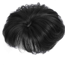 (1B) Short Hair Bald Top Wig for Men Breathable Comfortable Hairpieces for Daily Use