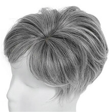 (Gret2) Short Hair Bald Top Wig for Men Breathable Comfortable Hairpieces for Daily Use