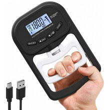 Digital håndstyrkemåler,180kg Oppladbar Elektronisk Hånddynamometer Grepsstyrketester White+Black