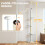 PawHut PawHut 225-255 cm Adjustable Cat Tree with Sisal Scratching Posts, Beige 5