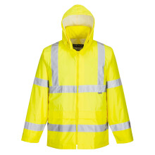 Portwest H440 Hi-Vis Waterproof Hooded Rain Jacket Breathable Reflective