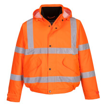 Portwest S463 Hi-Vis Winter Bomber Jacket Waterproof Padded Pack Away Hood