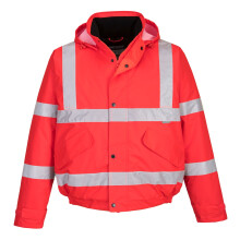 Portwest S463 Hi-Vis Winter Bomber Jacket Waterproof Padded Pack Away Hood