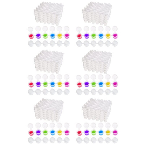 300 Strips Paint Pots Strips,1800 Pots 2Ml/0.07 Oz Empty Paint Cup Pots with Lids