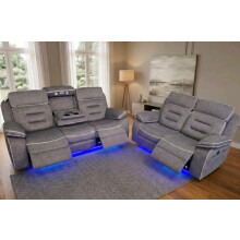 Hafsa 3 + 2 Grey OTE Fabric Electric Recliner Set