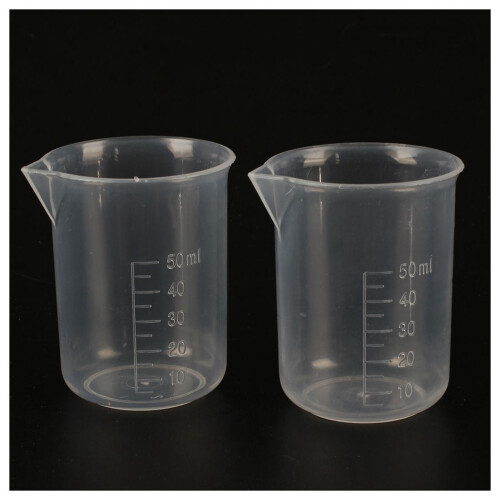 4 Pcs 50 Ml Laboratory Plastic Water Liquid Measuring Cup Transparent 1