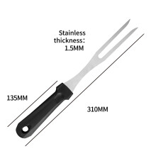(09) Meat Fork Stainless Steel Meat Carving Fork with Long Handle Sharp Prong Grill Fork Serving Fork for Chicken Turkey Beef JT566
