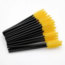 (50 pcs yellow) LTWEGO Disposable Eyelashes Brushes Eyelashes Extension Tools Eyebrow Brush Mascara Wands Applicator Spoolers Eyelashes Cosmetic