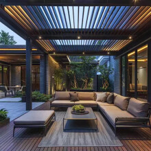 (6x3m electric) Aluminum Pergola Rainproof Electrically Adjustable Gazebo Electric Louvered Awning Outdoor Patio Sunshade