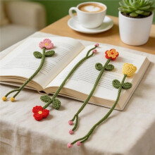 Crochet Kit for Beginners - 8 Flower Bookmarks Knitting Kit DIY Art Kit for Adults, Birthday Gifts for Women Teen