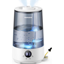 Homvana Humidifier for Bedroom, 3.6L Cool Mist Humidifiers, 360° Rotatable Mist, 34H Runtime, Quiet 16dB, Night Light, (Grey)