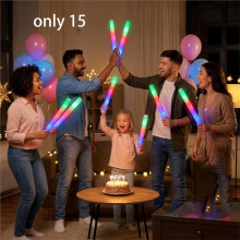 Bastoncini di Schiuma Luminosi, 15 Pezzi di Bastoncini di Schiuma LED, Bastoncini di Schiuma Luminosi, Forniture per Feste Multicolore, Accessori per