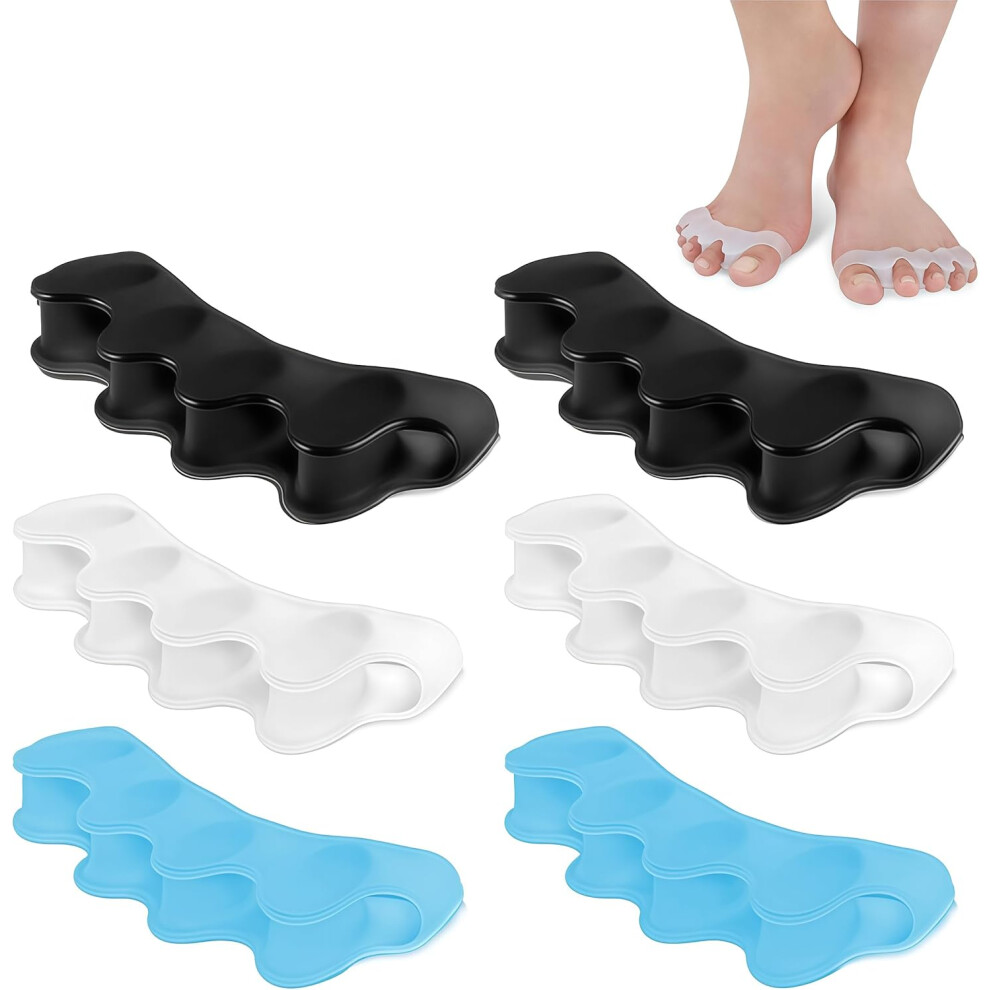 Zoerbufan Toe Separators [3 Pair], Toe Stretcher For Overlapping Toes To Relax Toes,Silicone Toe Straighteners For Hallux Valgus