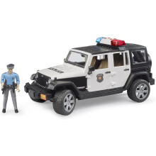 Bruder 02526 Jeep Rubicon Police car with Light skin Policeman, Jeep W/ Light Skin Policeman