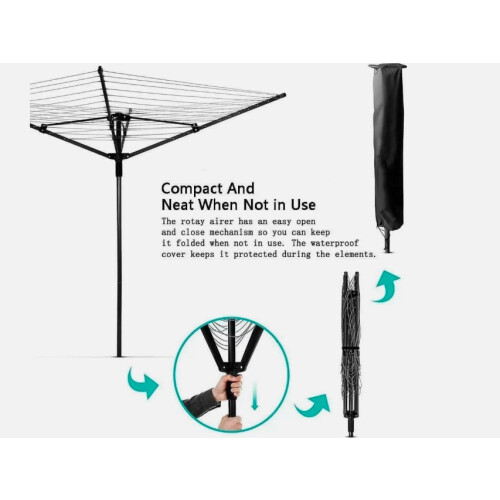 Rotary Outdoor Clothes Airer Foldable Style 1