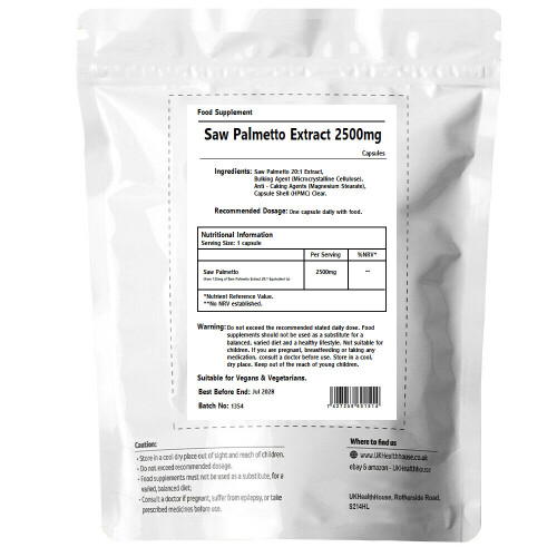 (180) High Strength Saw Palmetto Extract 2500mg Capsules 1