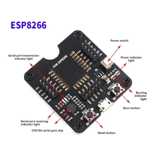 Socket de Programador de Prueba de Placa de Desarrollo ESP8266 para ESP-07 ESP-12F ESP-07S ESP-12S