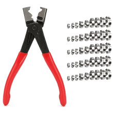 45pcs Single Ear Hose Clamps Hose Clip Clamp Pliers 5.8-24.1mm Tool Kit Stainless Steel Hose Clamps Clips