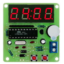 AT89C2051 4-Bit Digital LED Clock DIY Soldering Kit LED Display Beginner-Friendly Learning Module for Ardniuo