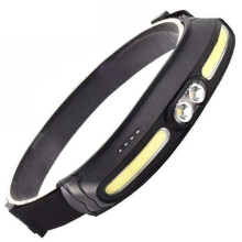 Leistungsstarker 210 Weitstrahl-COB+LED-Headlamp, 350 Lumen USB-C Wiederaufladbare Rote Lichtkopflampe mit Verstellbarem Kopfband