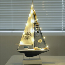 Wooden Sailboat Model Nautical Ornament, Mediterranean Beach-Themed Sailboat Figurine, A Gift Symbolizing Smooth Sailing