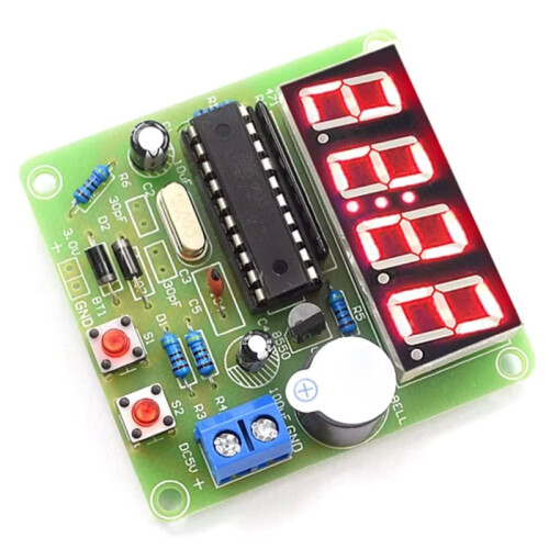 AT89C2051 4-Bit Digital LED Clock DIY Soldering Kit LED  Display Beginner-Friendly Learning Module for Ardniuo