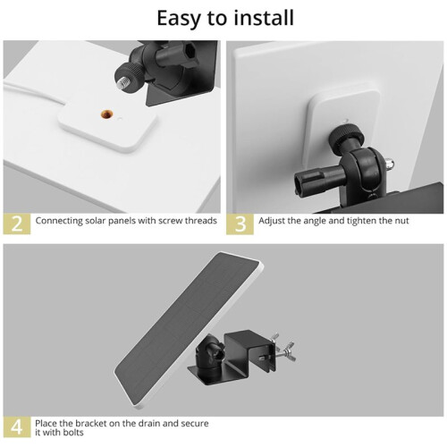 2-Pack Adjustable Gutter Mounts for Solar Panels & Security Cameras,  Aluminum Alloy 1
