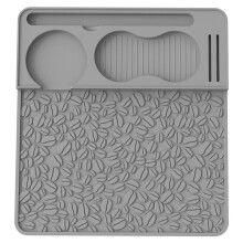 Tapis de Tassage pour Espresso, Station Spécialiste de L'Espresso en Silicone Professionnel avec Compartiments pour Outils, Tapis Résistant à la