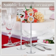 20 Pçs Números de Mesa de Madeira Prata 1-20 com Base de Suporte para Recepção de Casamento Eventos de Festa