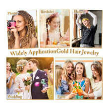 285 Stück Gold-Haar-Schmuck für Zöpfe, Goldene Dreadlock-Haaraccessoires mit Anhängern, Loc-Schmuck für Haare