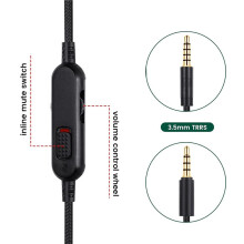 Detachable Gaming Headset Cable Replacement for  G Pro / G433 / G233,Wire with Inline Mute  and Volume